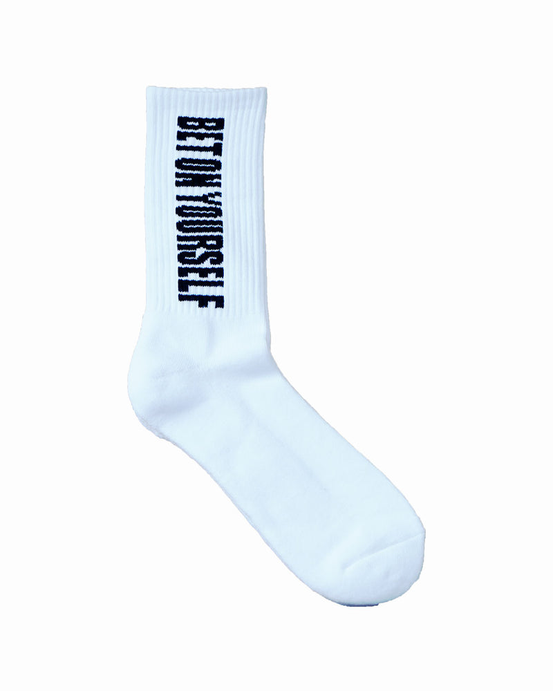 Bet On Yourself Crew Socks - White